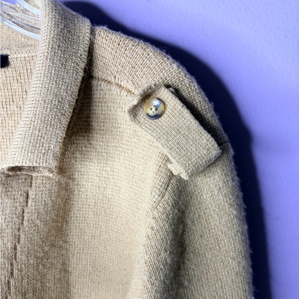Talbots Beige Wool Blend Long Cardigan‎ L Minimal Classic Old Money - Picture 3 of 7